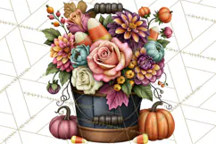 Halloween Floral Clipart PNG Spooky Flowers Images Product Image 5
