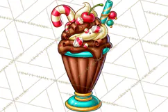 Cocoa Christmas Clipart, Chocolate Coffee Holiday PNG Product Image 5