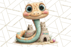 Cute Snake Clipart Pastel Reptile PNG Product Image 4