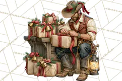 Western Christmas Clipart PNG, Cowboy Christmas, Rustic Product Image 5