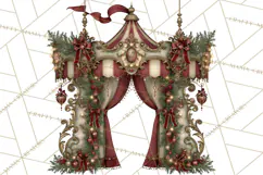 Christmas Circus Clipart, Vintage Christmas Circus PNG Product Image 5