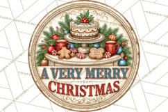Mid Century Christmas Vintage Signs | Round Door Sign Design Product Image 2