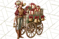 Western Christmas Clipart PNG, Cowboy Christmas, Rustic Product Image 2