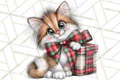 Christmas Cat Clipart PNG, Funny Kitten Christmas Product Image 2