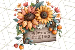 Inspirational Farmhouse Sunflower Clipart PNG Product Image 2
