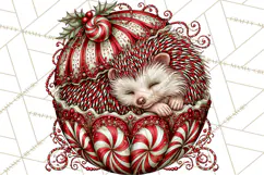 Whimsical Peppermint Animal PNG Christmas Clipart Product Image 2