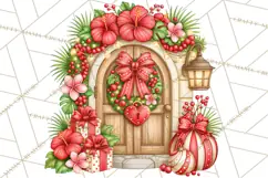 Tropical Christmas Village Clipart PNG, Christmas Village Product Image 2