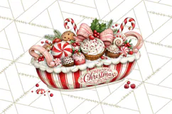 Peppermint Christmas Treasures Clipart PNG, Candy Cane Product Image 2