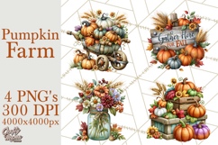 Fall Pumpkin Farm Clipart PNG Autumn Designs Product Image 1