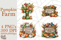 Fall Pumpkin Farm Clipart PNG Autumn Designs Product Image 1