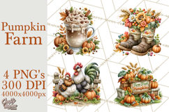 Fall Pumpkin Farm Clipart PNG Autumn Designs Product Image 1