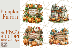 Fall Pumpkin Farm Clipart PNG Autumn Designs Product Image 1