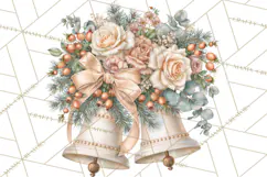 Botanical Christmas Clipart PNG, Winter Flower Decorations Product Image 3
