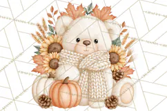 Fall Animals Clipart PNG, Autumn Floral Designs Product Image 2
