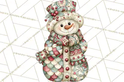 Whimsical Christmas Snowman Clipart PNG Product Image 2