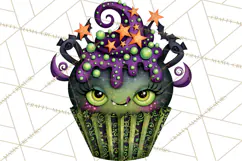 Halloween Monster Cupcake Clipart Png, Halloween Sweets Product Image 2