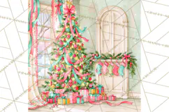 Merry And Bright Christmas Watercolor PNG Product Image 3