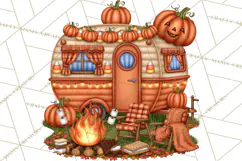 Halloween Camper Clipart PNG Vintage Camping Designs Product Image 2