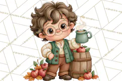 Autumn Village Clipart PNG, Cozy Fall Cottage Town Product Image 3