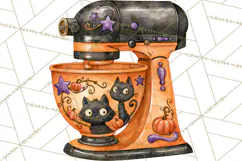 Bright Halloween Kitchen Clipart PNG, Spooky Aprons Mixers Product Image 3