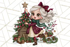 Christmas Tree Farm PNG Clipart, Santa & Elf Characters Product Image 3