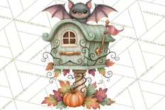 Halloween Village Clipart PNG, Spooky Cottage Town Product Image 4