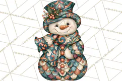 Whimsical Christmas Snowman Clipart PNG Product Image 4