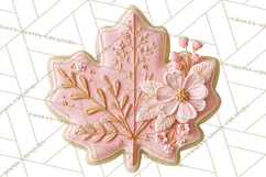 Pink Autumn Cookies Clipart PNG Product Image 4