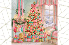 Merry And Bright Christmas Watercolor PNG Product Image 4
