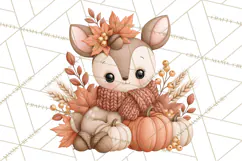 Fall Animals Clipart PNG, Autumn Floral Designs Product Image 4