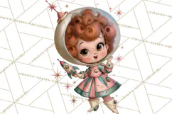 Atomic Age Space Clipart PNG, Retro 1950's Astronaut Decor Product Image 5