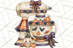 Bright Halloween Kitchen Clipart PNG, Spooky Aprons Mixers Product Image 5