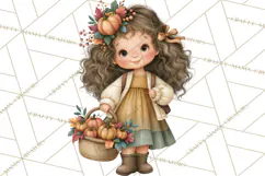 Autumn Village Clipart PNG, Cozy Fall Cottage Town Product Image 5