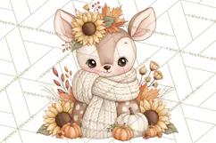 Fall Animals Clipart PNG, Autumn Floral Designs Product Image 5