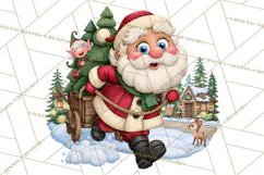 Christmas Tree Farm PNG Clipart, Santa & Elf Characters Product Image 5