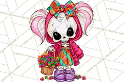 Cute Halloween Skeleton Clipart PNG, Creepy Cute Fall Decor Product Image 2