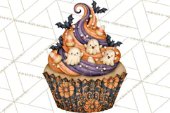 Halloween Cupcake Clipart PNG, Halloween Sweet Treats Product Image 2
