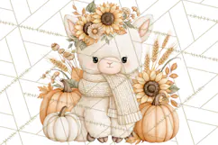 Fall Animals Clipart PNG, Autumn Floral Designs Product Image 2