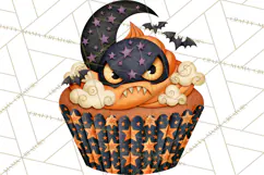 Halloween Monster Cupcake Clipart Png, Halloween Sweets Product Image 2