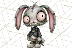 Cute Zombie Bunnies PNG Clipart, Halloween Animals Product Image 2