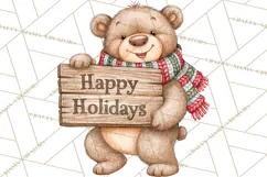 Christmas Animal Clipart PNG, Festive Animals Sign Clip Art Product Image 2