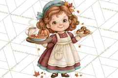 Autumn Village Clipart PNG, Cozy Fall Cottage Town Product Image 2