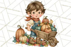 Autumn Village Clipart PNG, Cozy Fall Cottage Town Product Image 3