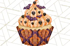 Halloween Cupcake Clipart PNG, Halloween Sweet Treats Product Image 3