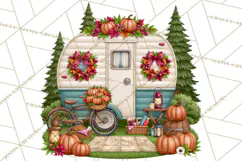 Halloween Camper Clipart PNG Vintage Camping Designs Product Image 2