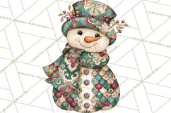 Whimsical Christmas Snowman Clipart PNG Product Image 3