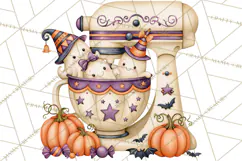 Bright Halloween Kitchen Clipart PNG, Spooky Aprons Mixers Product Image 3