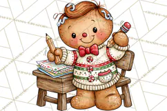 Christmas School Clipart PNG, Teacher Classroom Holiday Png Product Image 2