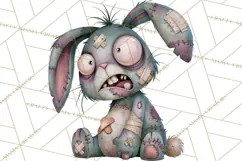 Cute Zombie Bunnies PNG Clipart, Halloween Animals Product Image 3