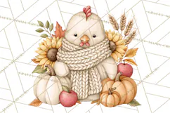 Fall Animals Clipart PNG, Autumn Floral Designs Product Image 3